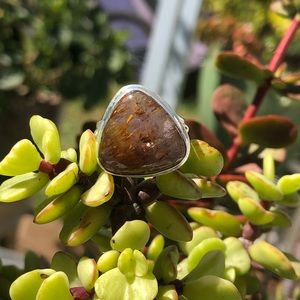 Cacoxenite Super7 Sterling Silver Ring Sz 6.5
